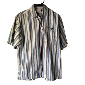 Southpole Y2K Vertical Stripe‎ Button Shirt Cotton Streetwear Size M